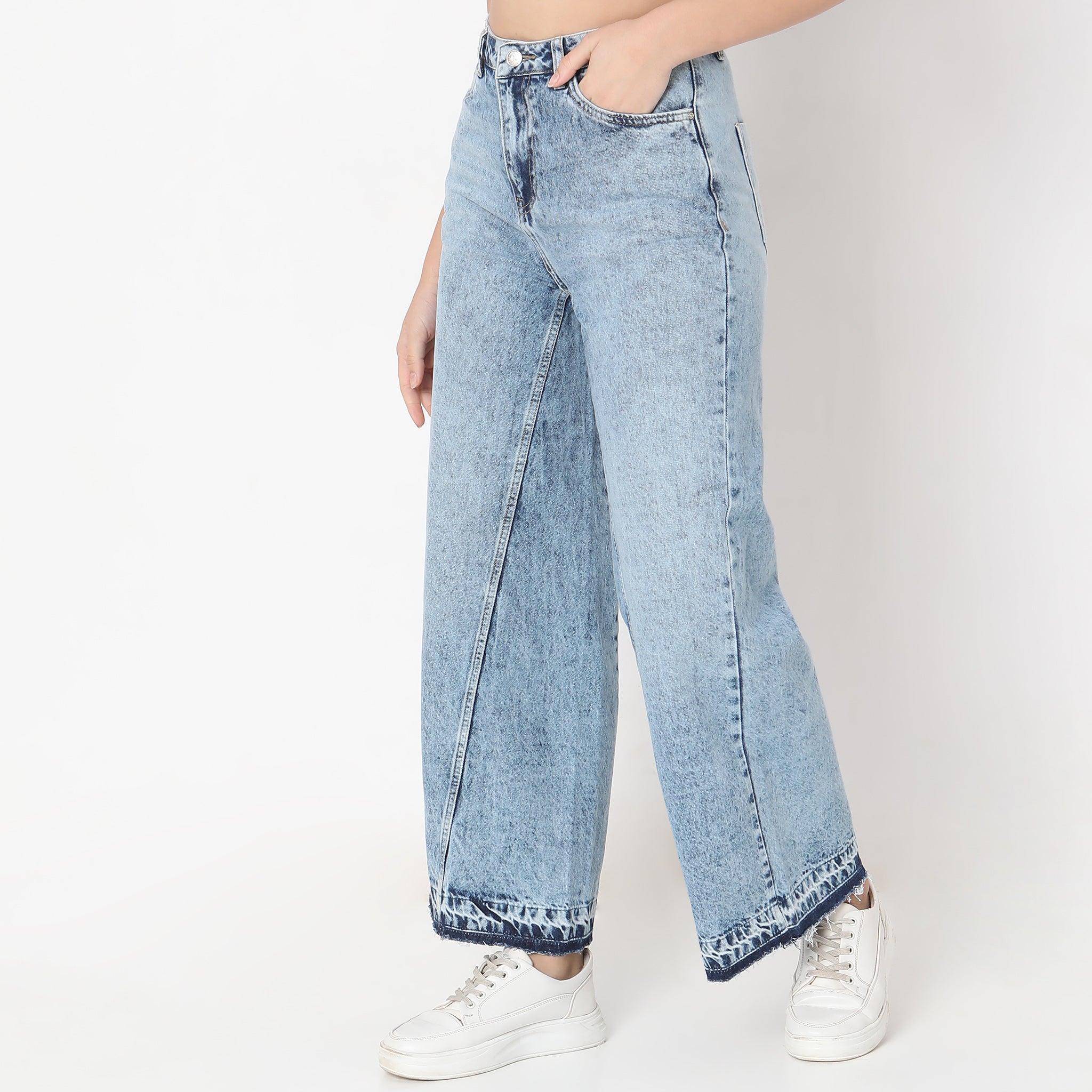 High Waisted Button Front Skinny Jeans | boohoo